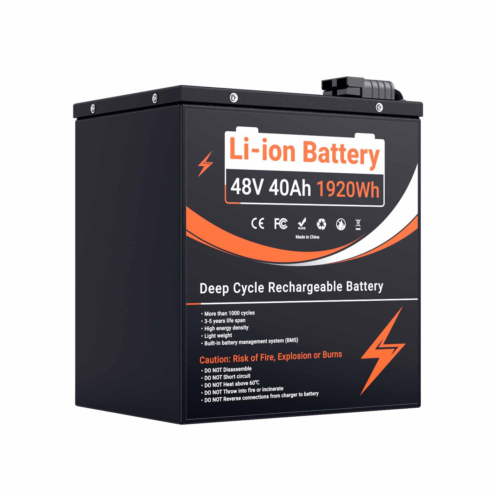 48V 40Ah Li-ion Battery for Caravans, Camping, Solar Home Systems, Boats